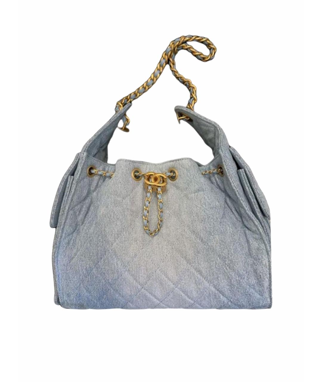 CHANEL Голубая деним сумка тоут, фото 1