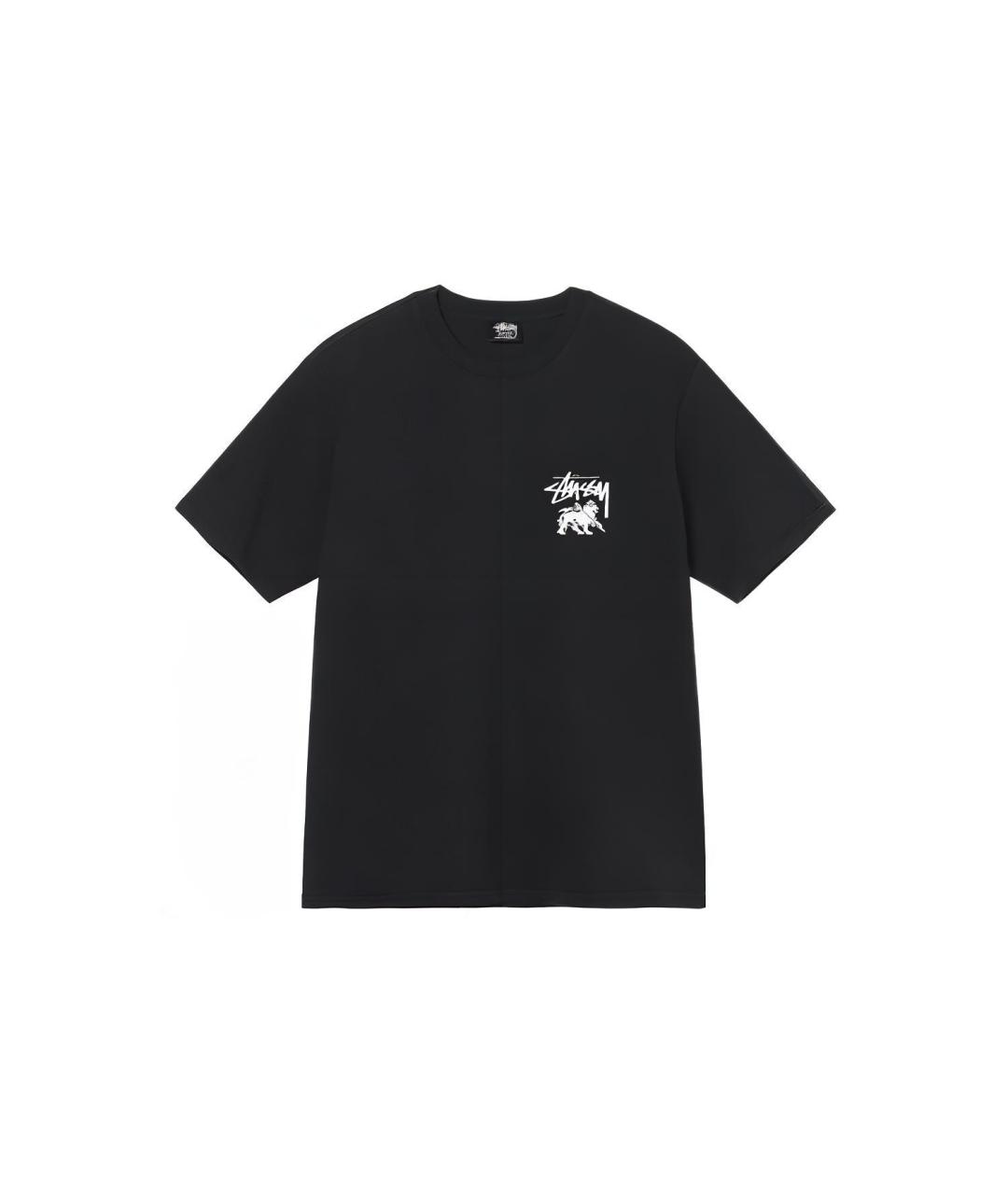 STUSSY Черная хлопковая футболка, фото 1