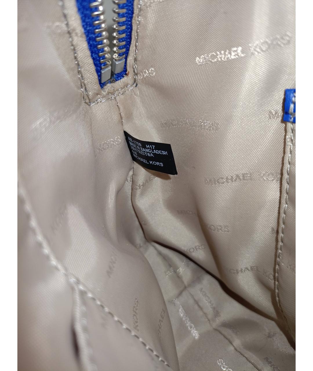 MICHAEL KORS Синяя кожаная сумка тоут, фото 5