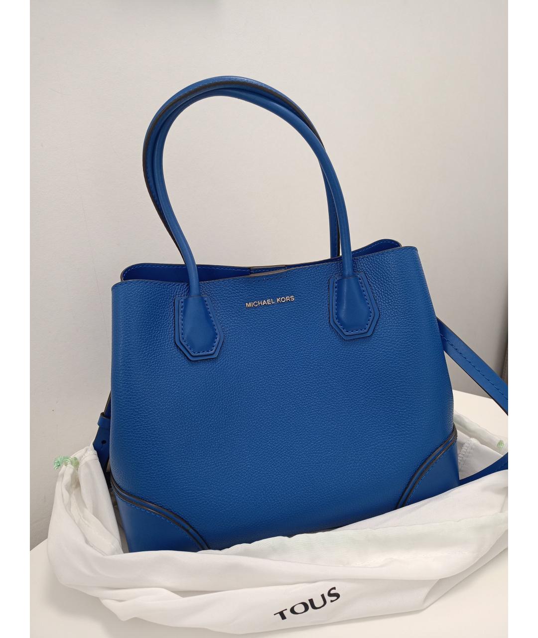 MICHAEL KORS Синяя кожаная сумка тоут, фото 9