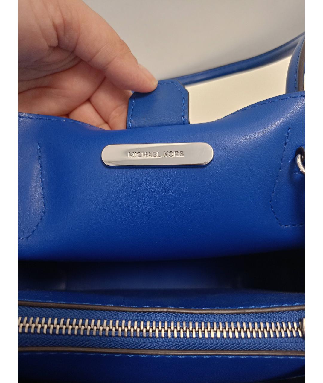 MICHAEL KORS Синяя кожаная сумка тоут, фото 7
