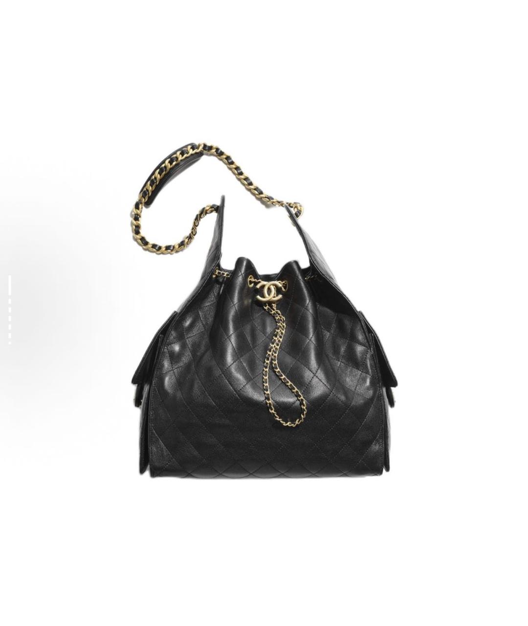 CHANEL Черная кожаная сумка тоут, фото 4