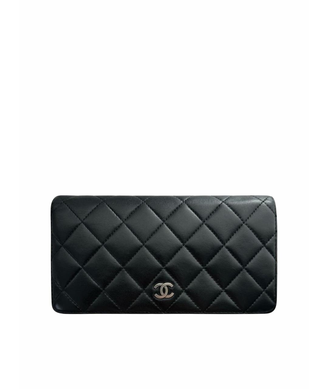 CHANEL Черный кожаный кошелек, фото 1