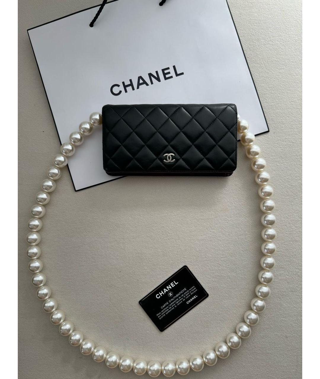 CHANEL Черный кожаный кошелек, фото 2