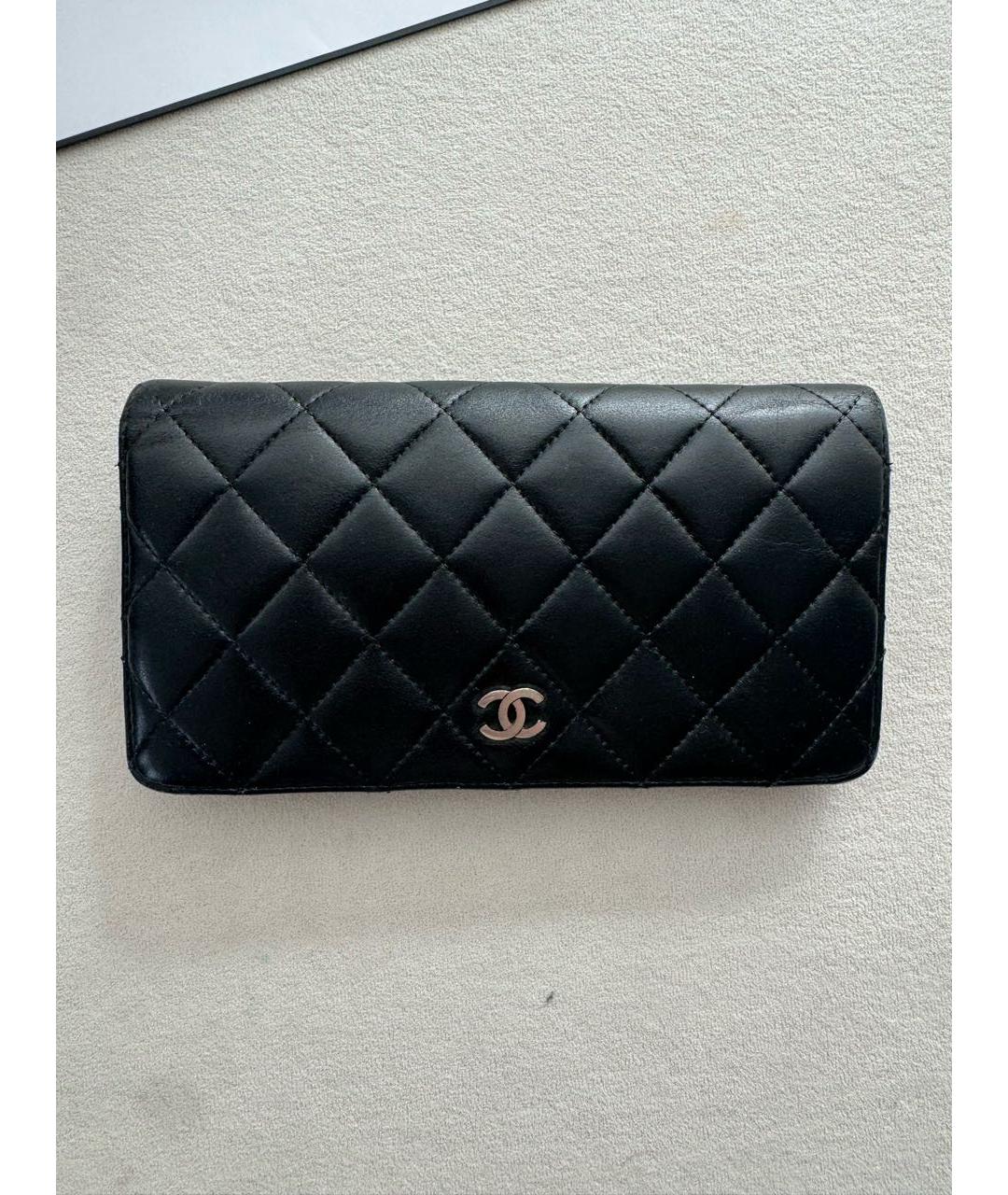 CHANEL Черный кожаный кошелек, фото 8