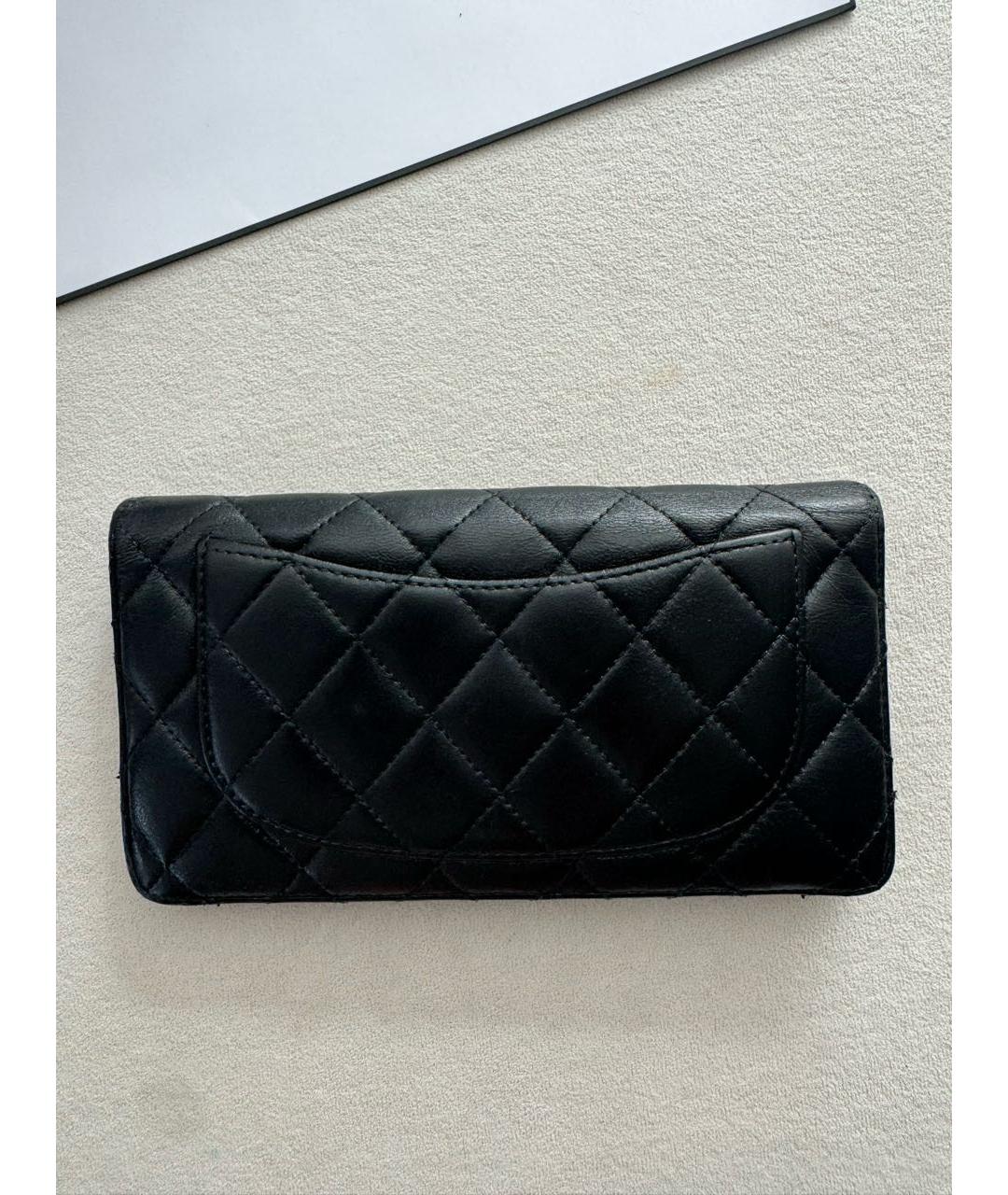 CHANEL Черный кожаный кошелек, фото 3