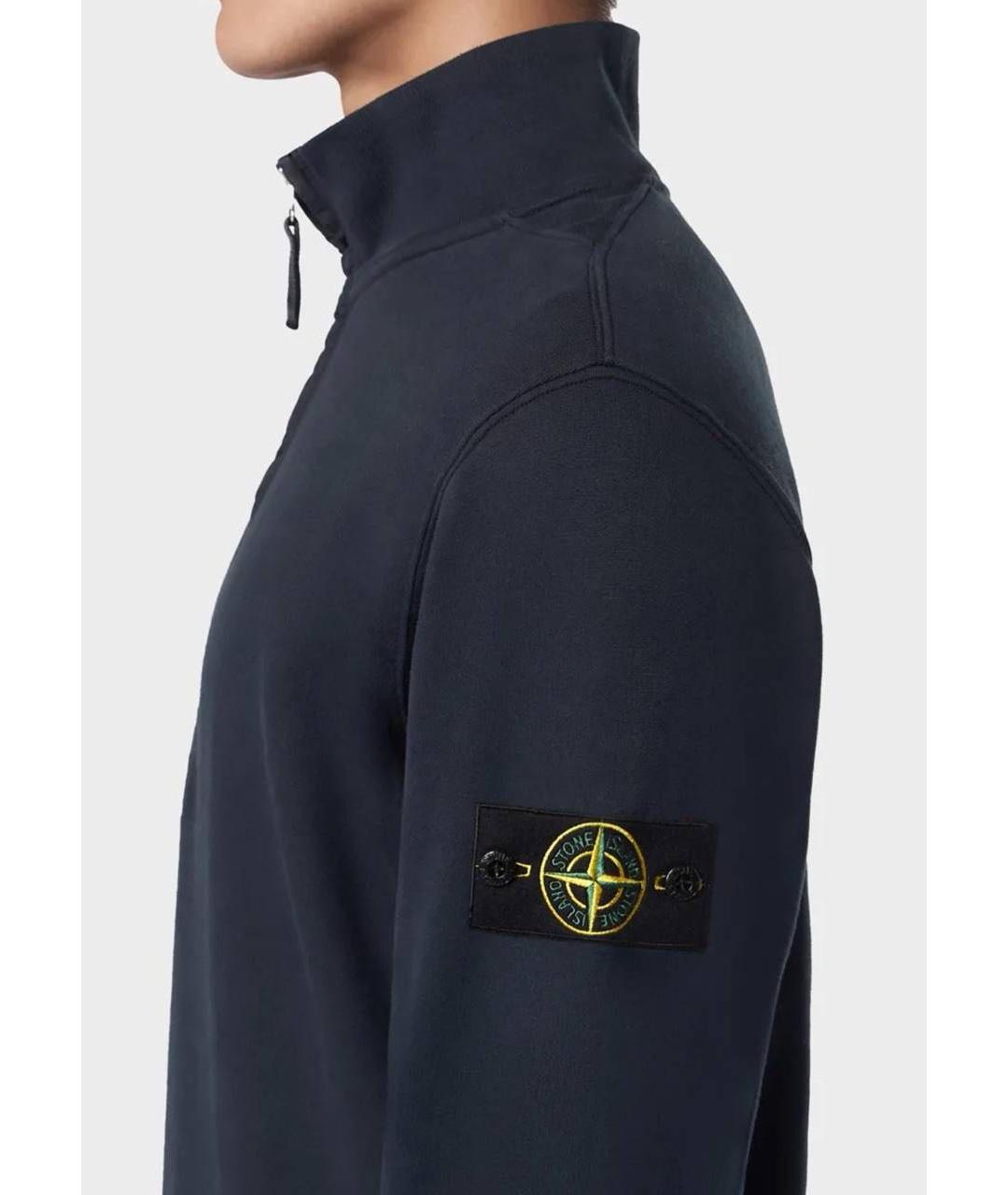 STONE ISLAND Темно-синий хлопковый кардиган, фото 2