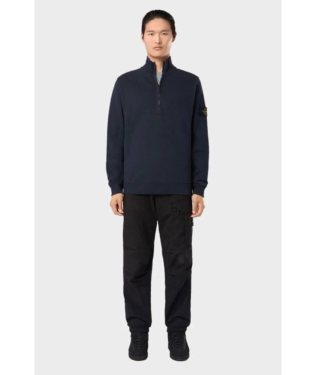 STONE ISLAND Темно-синий хлопковый кардиган, фото 4