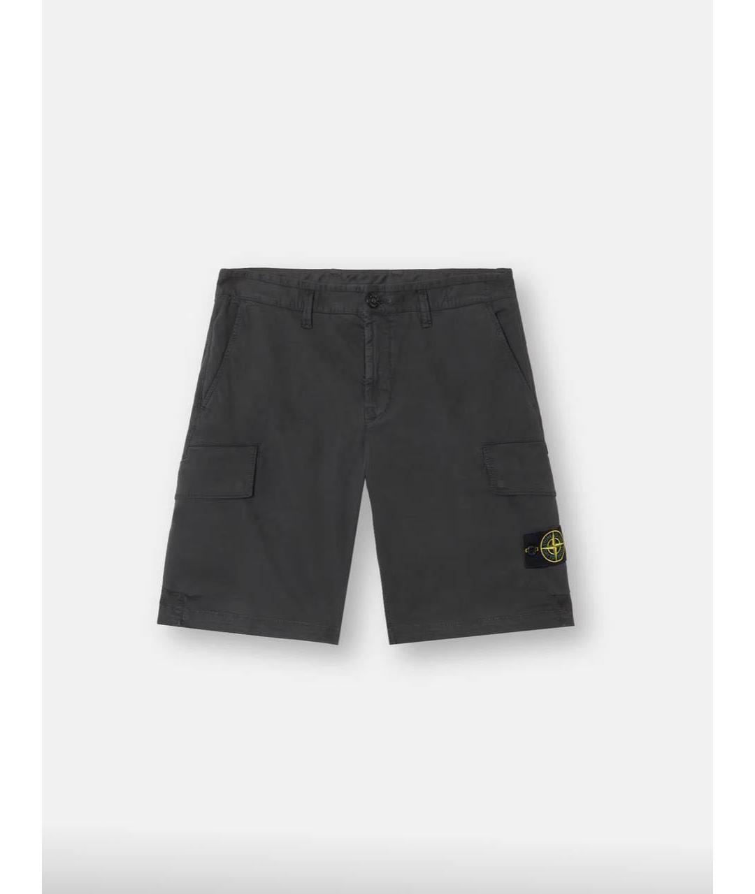 STONE ISLAND Черные хлопковые шорты, фото 6