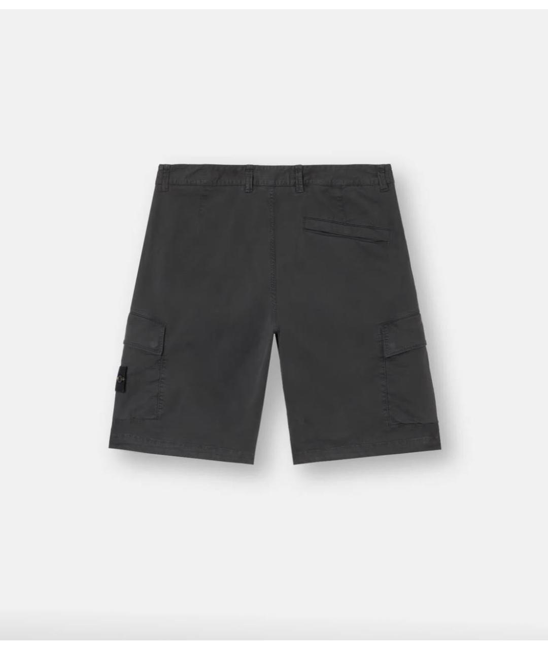 STONE ISLAND Черные хлопковые шорты, фото 2