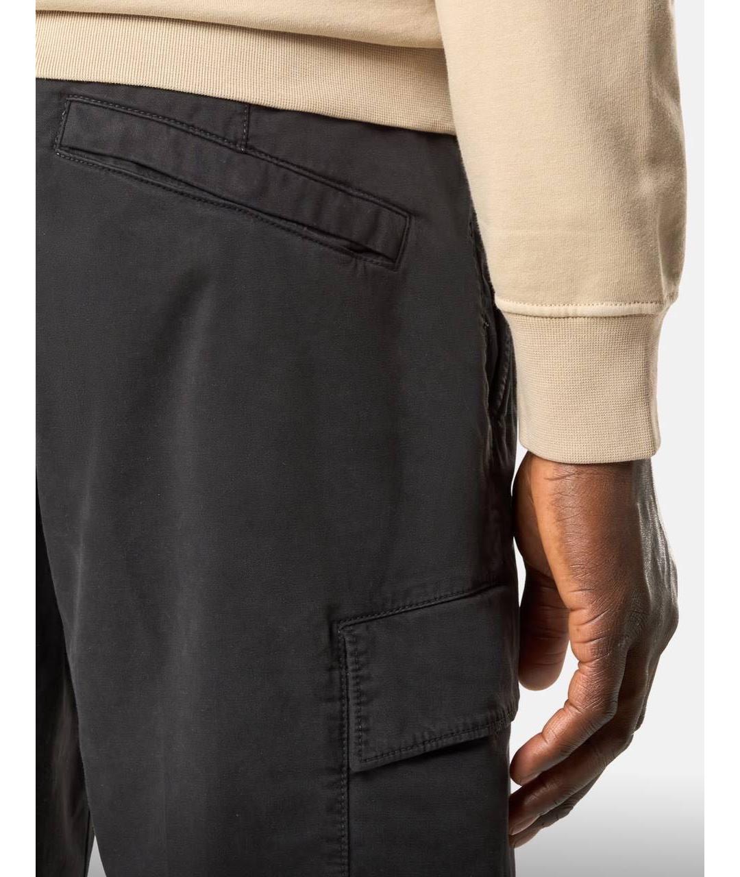 STONE ISLAND Черные хлопковые шорты, фото 3