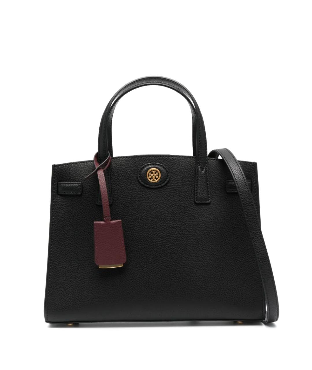 TORY BURCH Черная кожаная сумка тоут, фото 1
