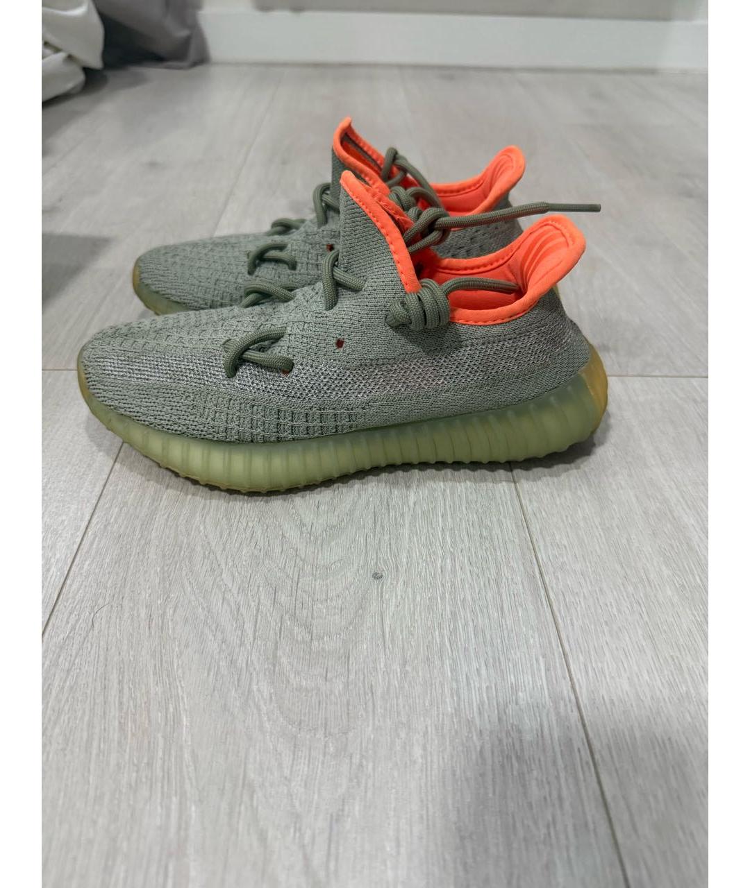 ADIDAS YEEZY Зеленые текстильные кроссовки, фото 8