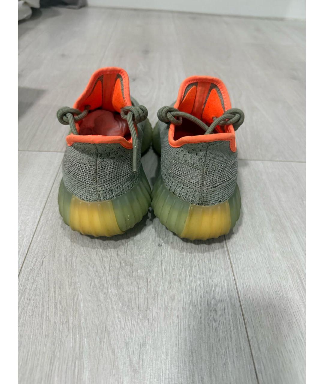 ADIDAS YEEZY Зеленые текстильные кроссовки, фото 4