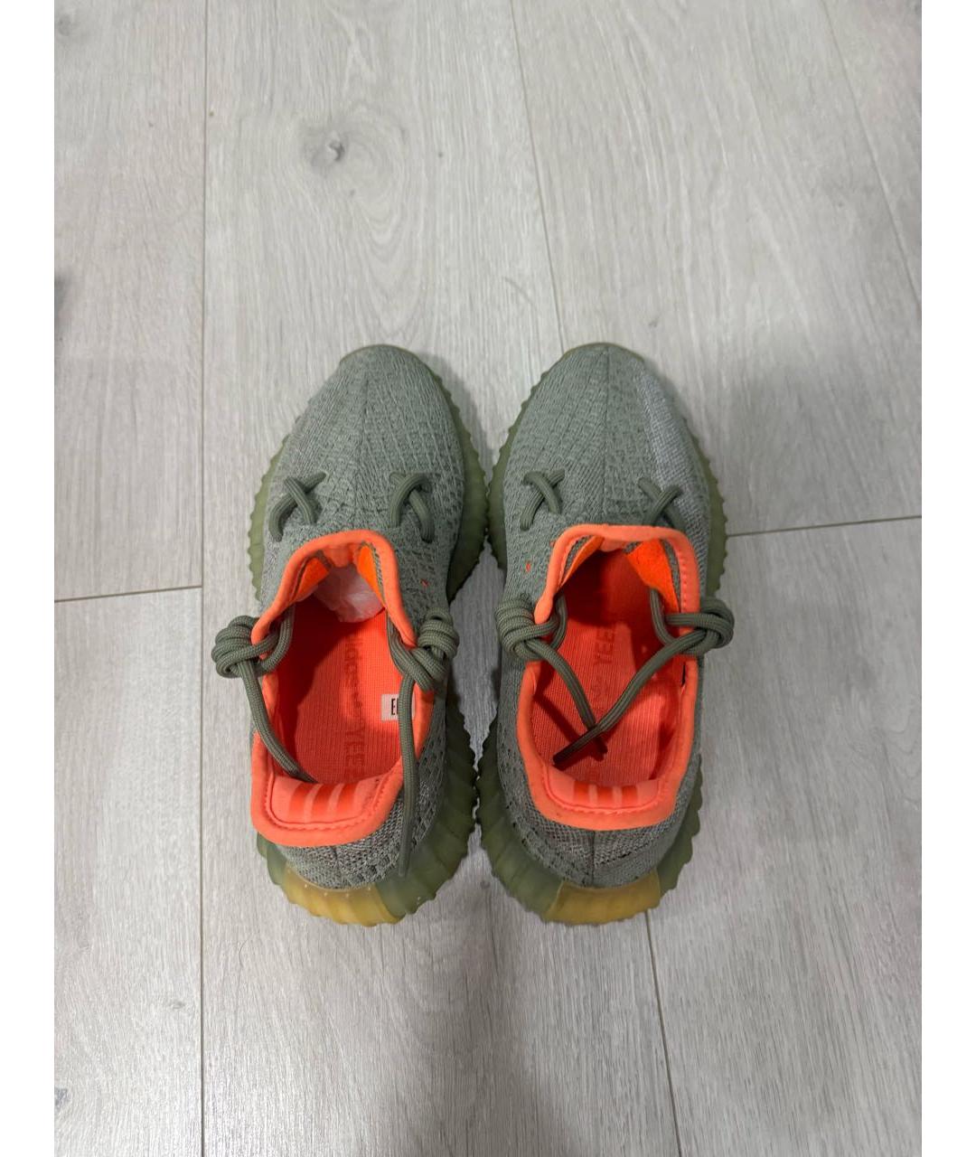 ADIDAS YEEZY Зеленые текстильные кроссовки, фото 3