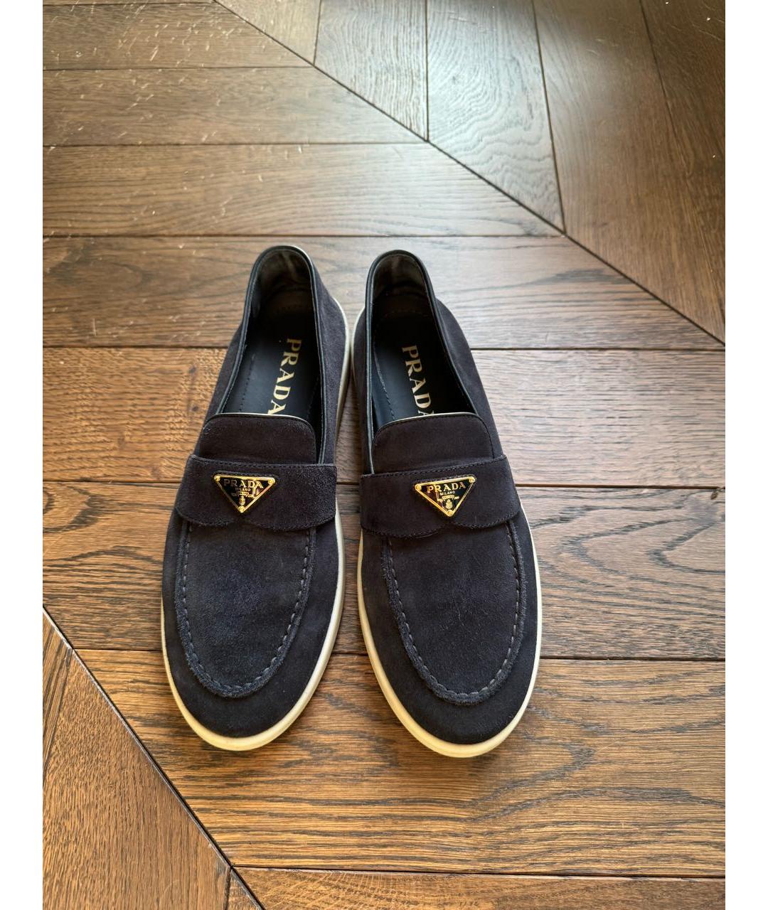 PRADA Синие замшевые лоферы, фото 2