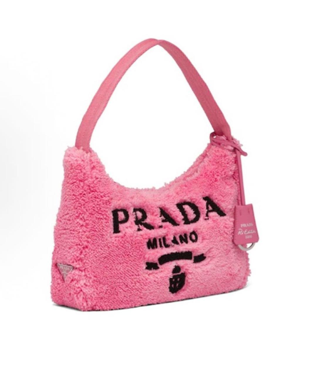 PRADA Розовая меховая сумка с короткими ручками, фото 2