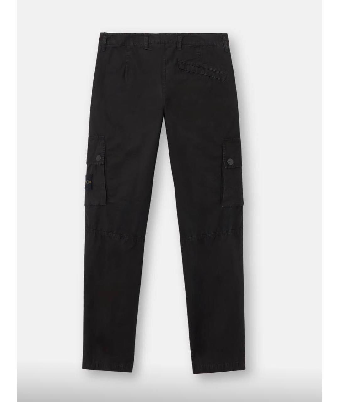 STONE ISLAND Черные хлопковые повседневные брюки, фото 2