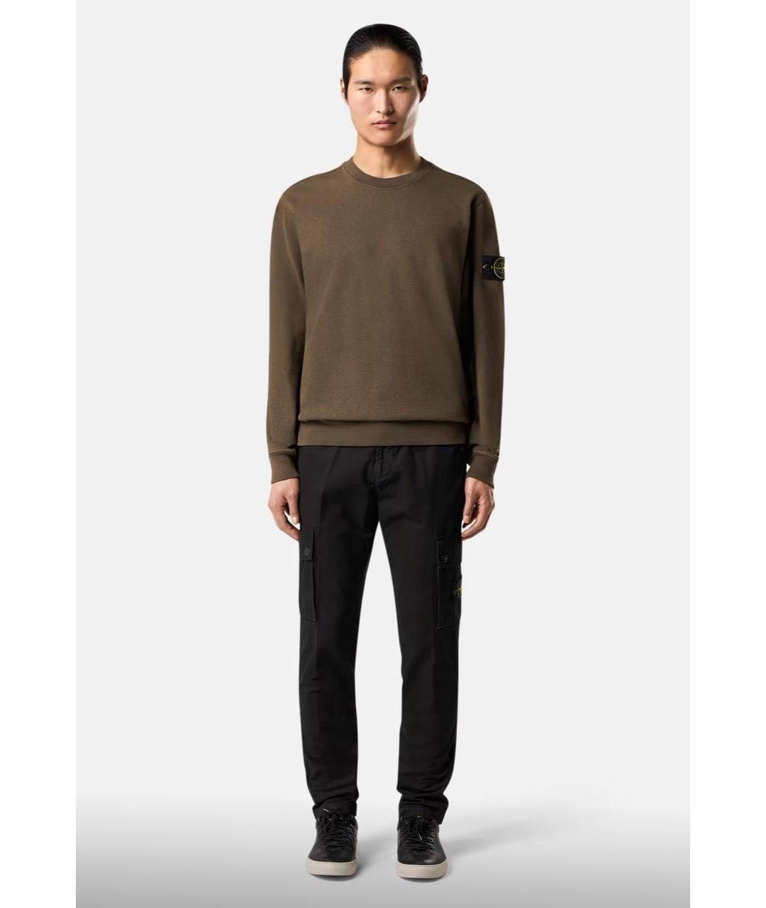 STONE ISLAND Черные хлопковые повседневные брюки, фото 5