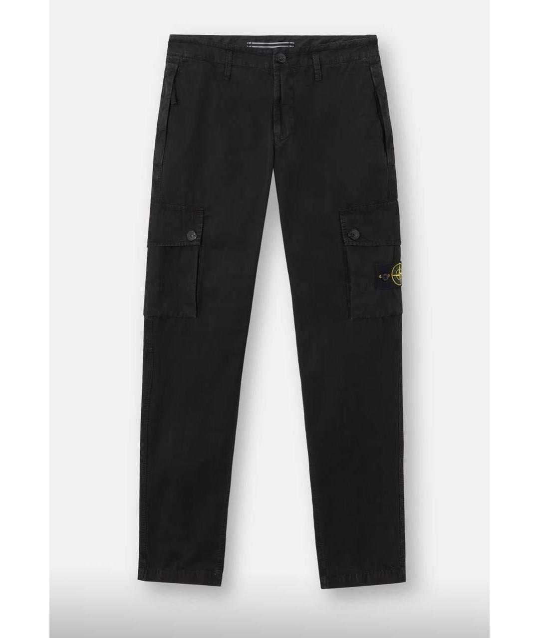 STONE ISLAND Черные хлопковые повседневные брюки, фото 7