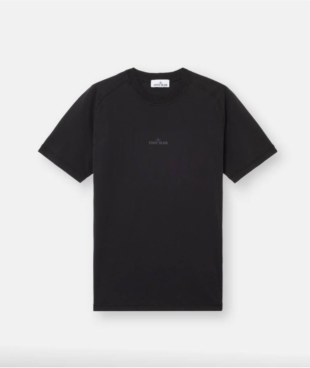 STONE ISLAND Черная хлопковая футболка, фото 8