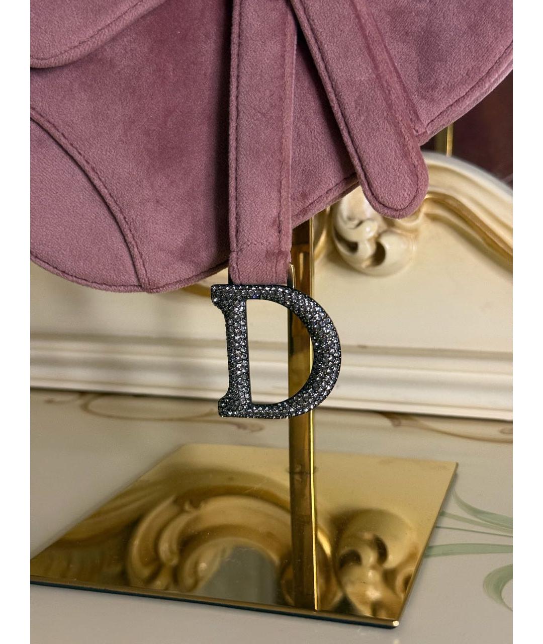 CHRISTIAN DIOR Розовая бархатная сумка с короткими ручками, фото 7