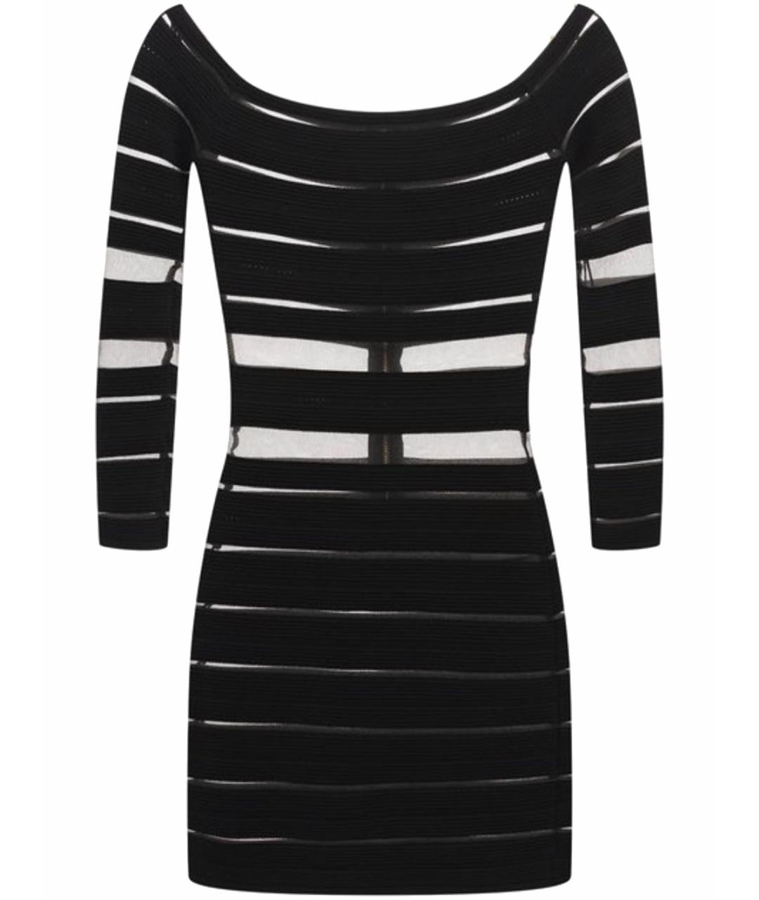BALMAIN Черное вискозное коктейльное платье, фото 1