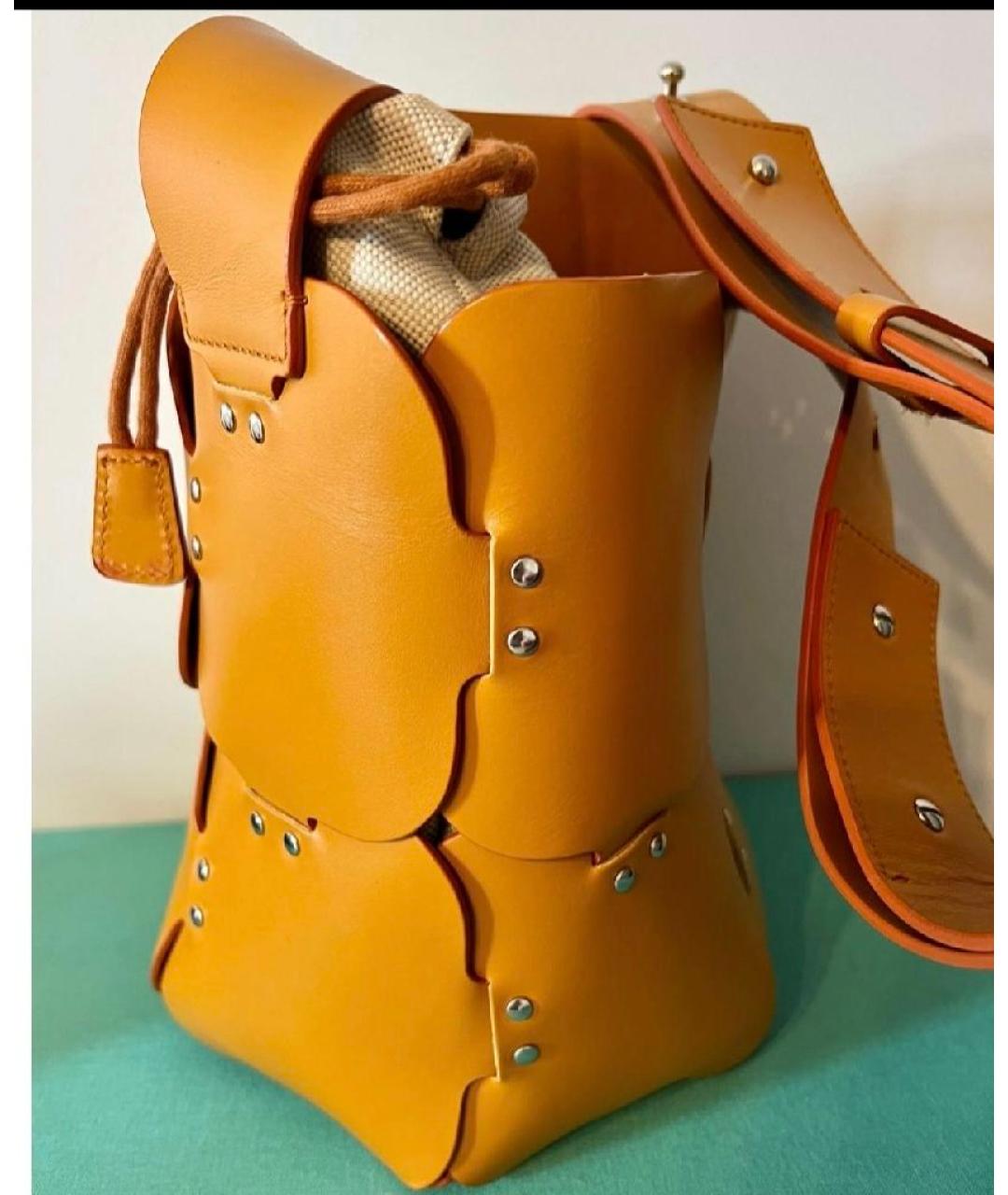 PACO RABANNE Коричневая кожаная сумка через плечо, фото 3