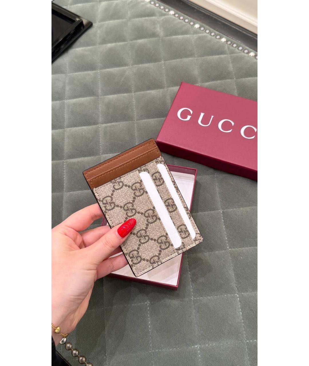 GUCCI Коричневый кожаный кардхолдер, фото 5