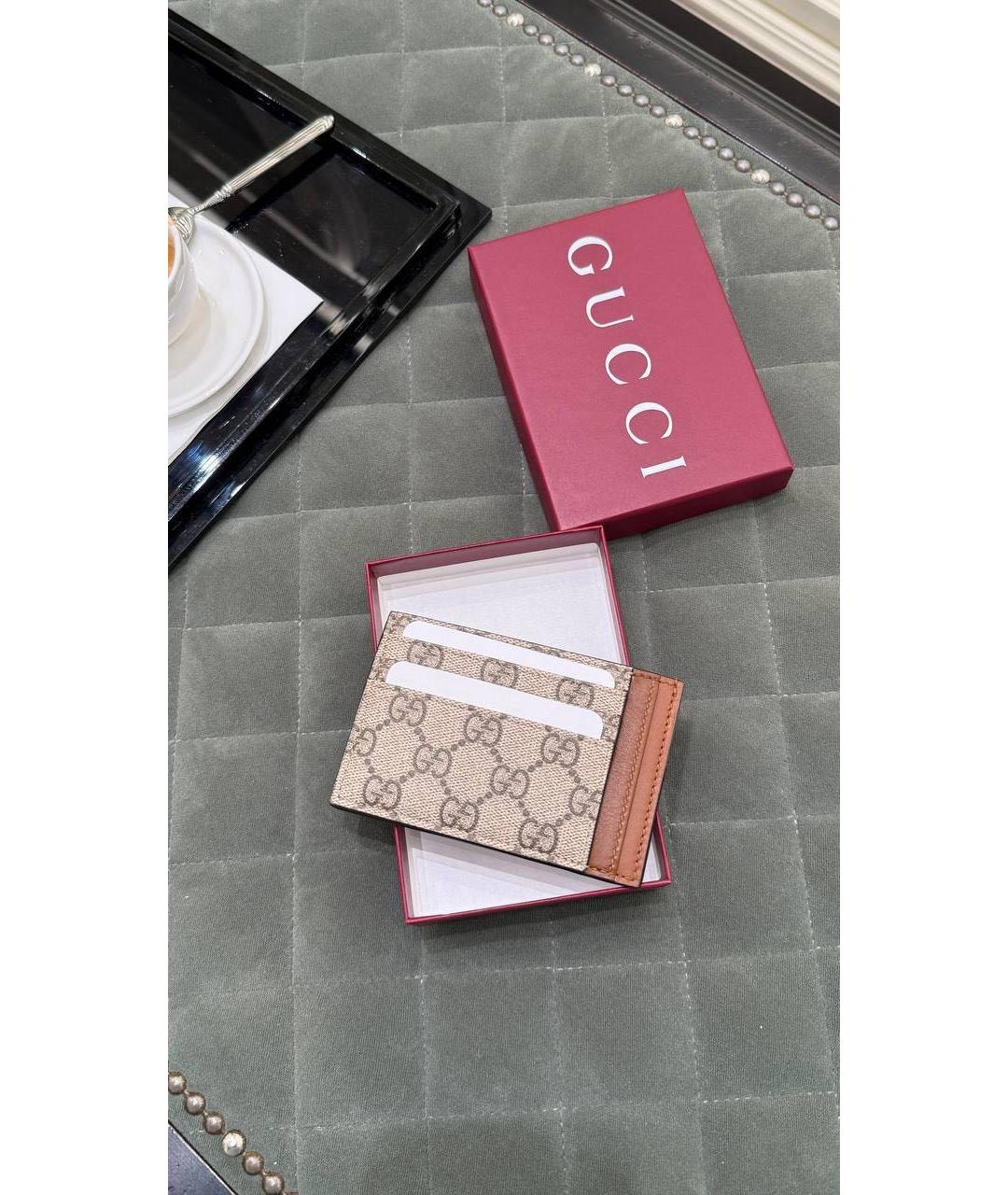 GUCCI Коричневый кожаный кардхолдер, фото 2