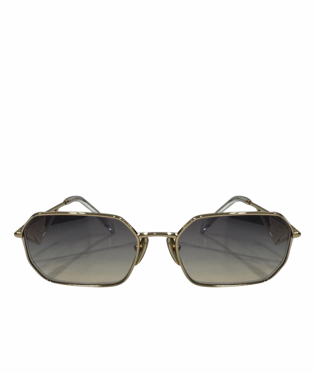 PRADA Золотые металлические солнцезащитные очки, фото 1