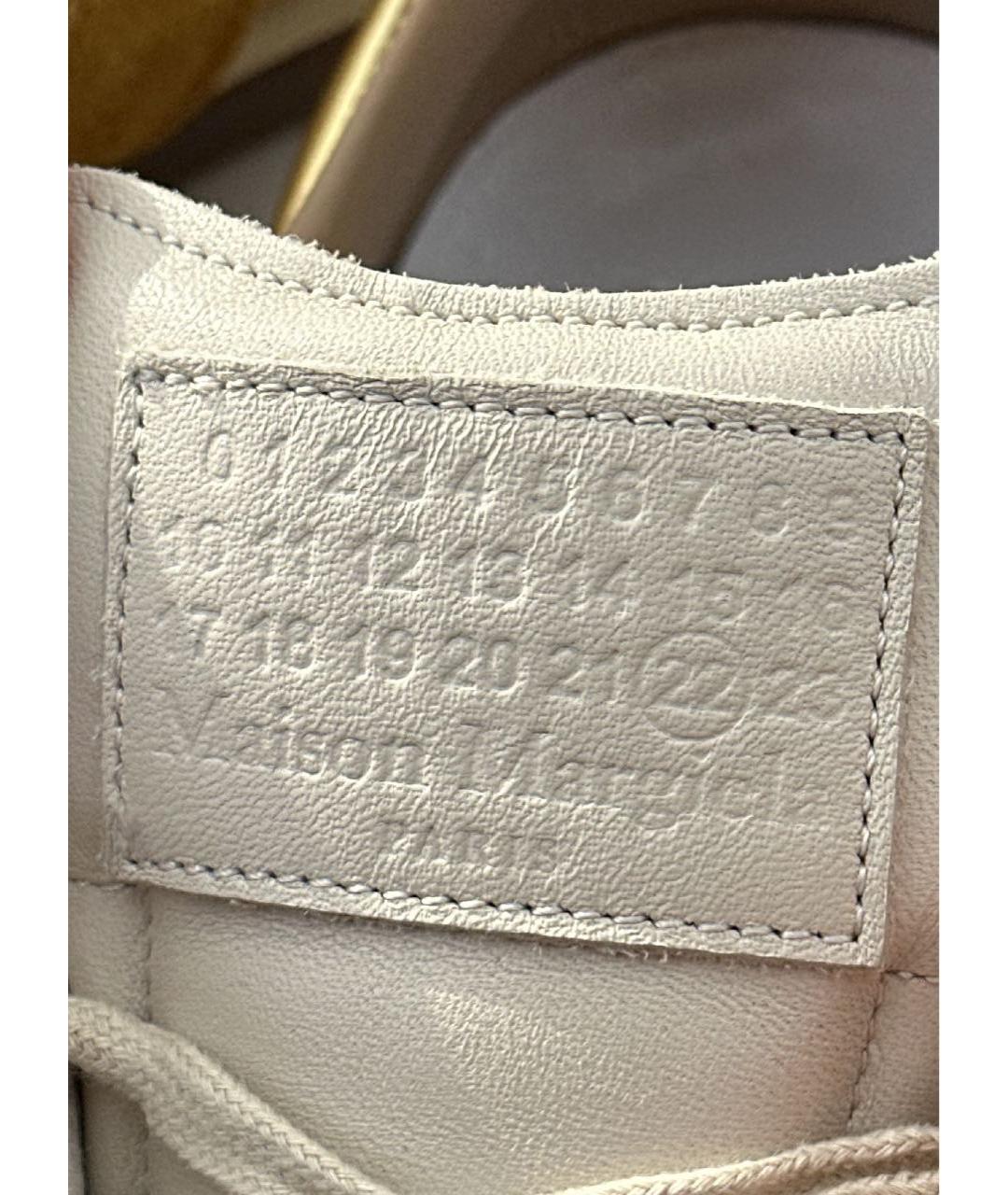MAISON MARGIELA Золотые кожаные низкие кроссовки / кеды, фото 5