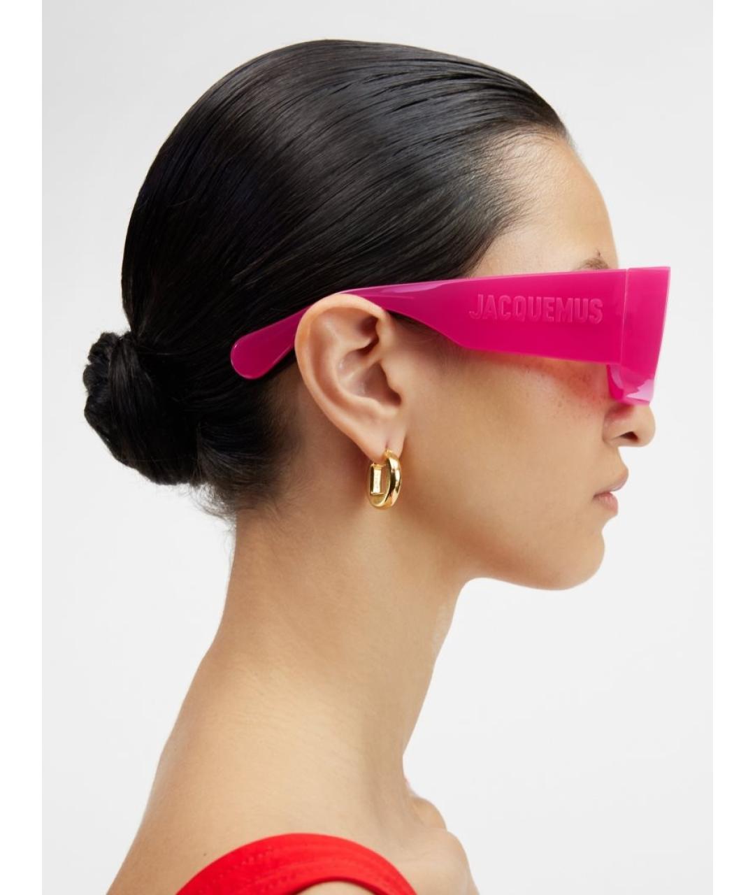 JACQUEMUS Розовые пластиковые солнцезащитные очки, фото 4