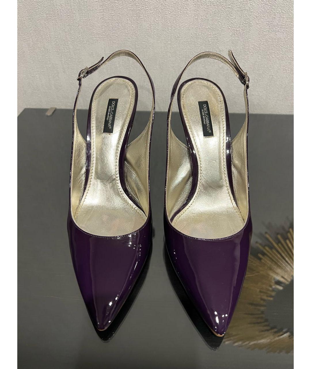 DOLCE&GABBANA Фиолетовые туфли из лакированной кожи, фото 2