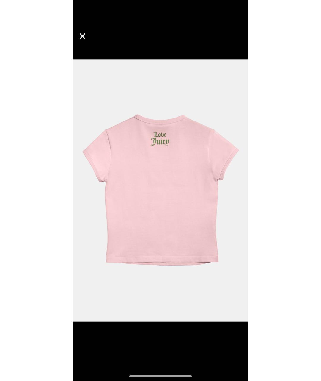 JUICY COUTURE Розовая хлопковая футболка, фото 2