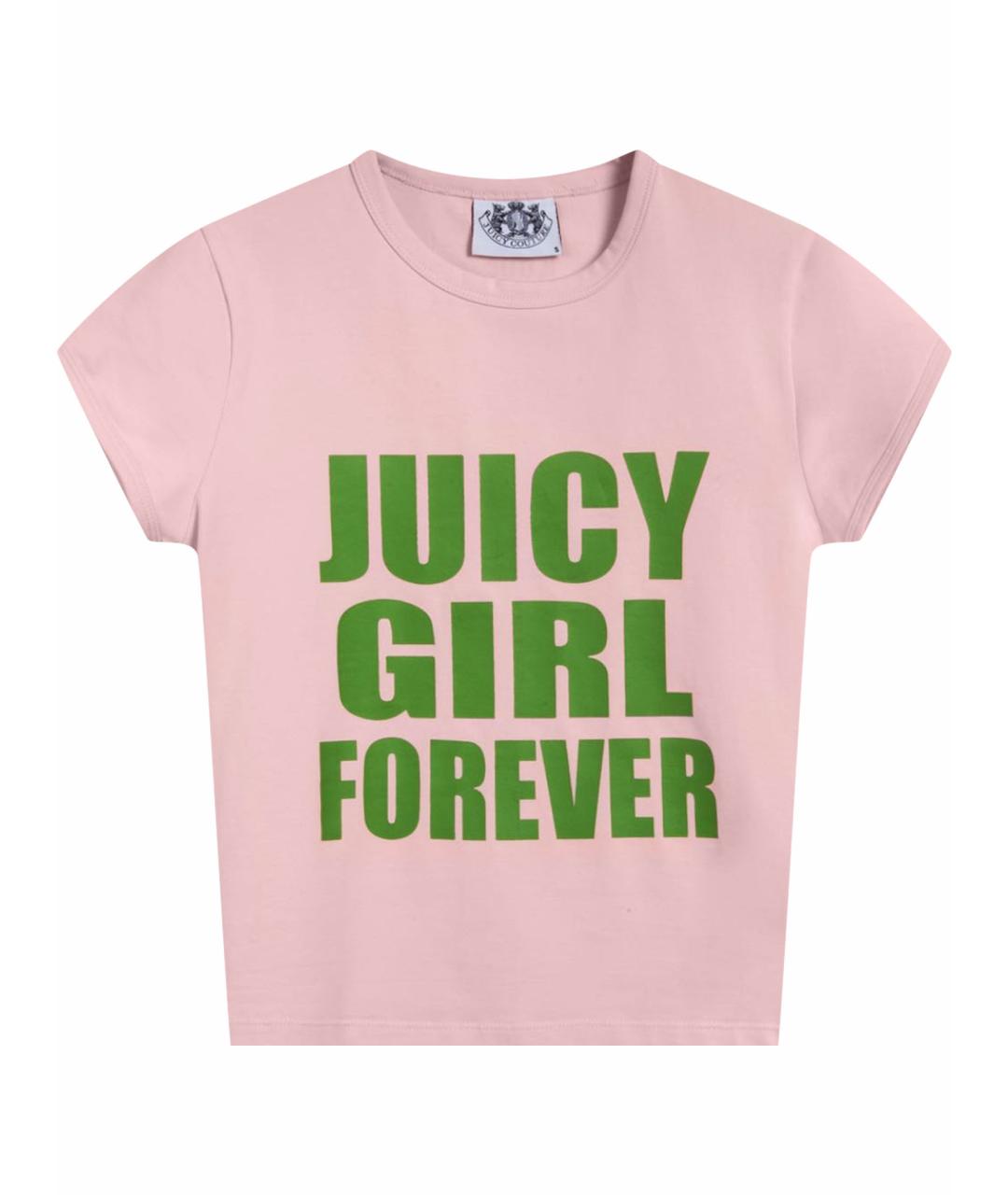 JUICY COUTURE Розовая хлопковая футболка, фото 1