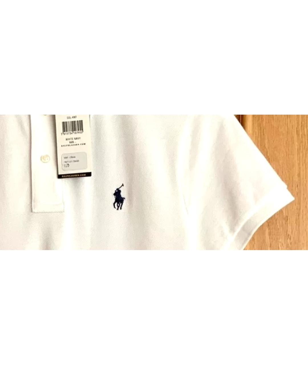 POLO RALPH LAUREN Белое хлопковое поло с коротким рукавом, фото 6
