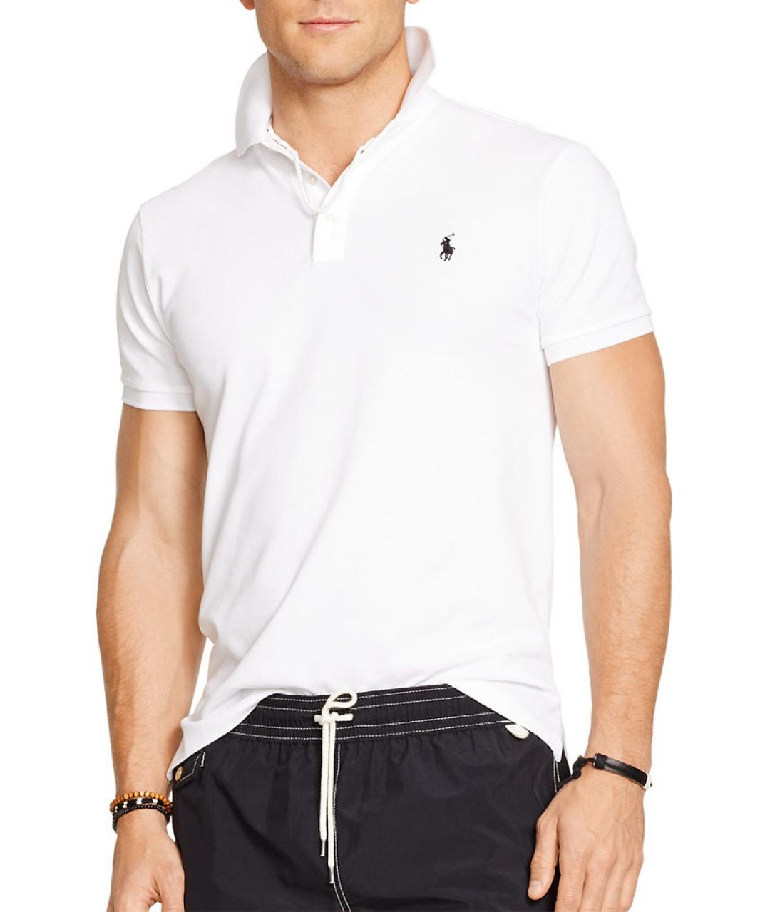 POLO RALPH LAUREN Белое хлопковое поло с коротким рукавом, фото 2