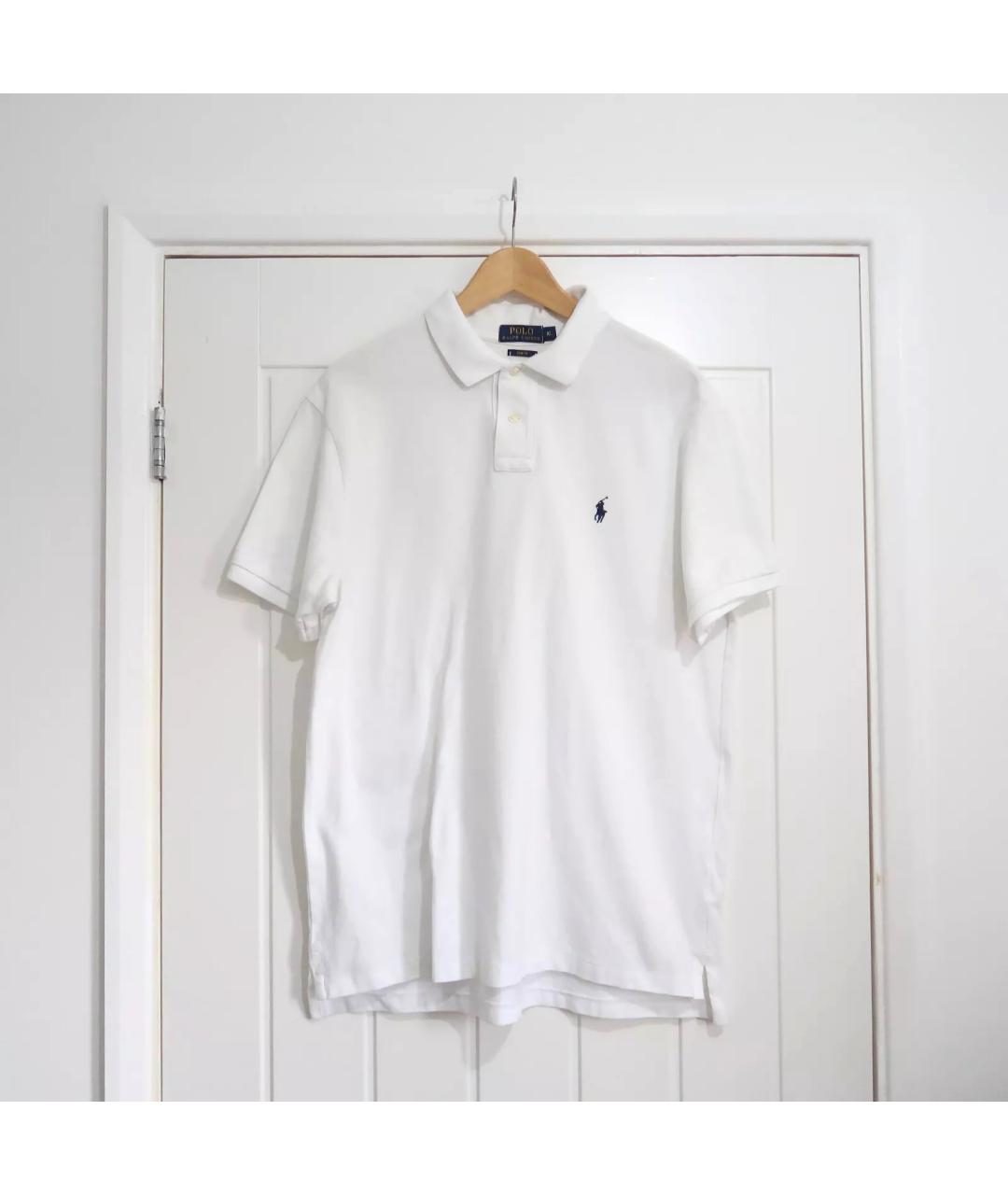 POLO RALPH LAUREN Белое хлопковое поло с коротким рукавом, фото 5