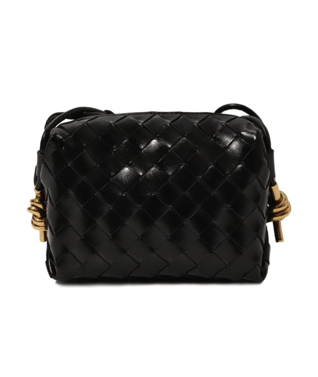 BOTTEGA VENETA Черная кожаная сумка через плечо, фото 1