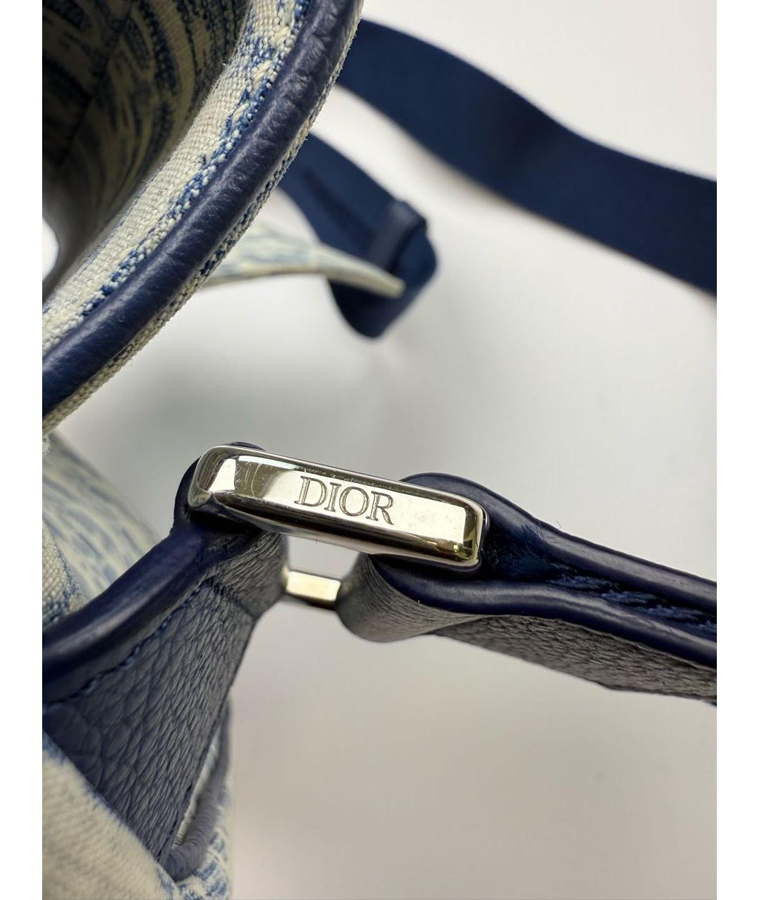 CHRISTIAN DIOR Голубая жаккардовая барсетка, фото 8