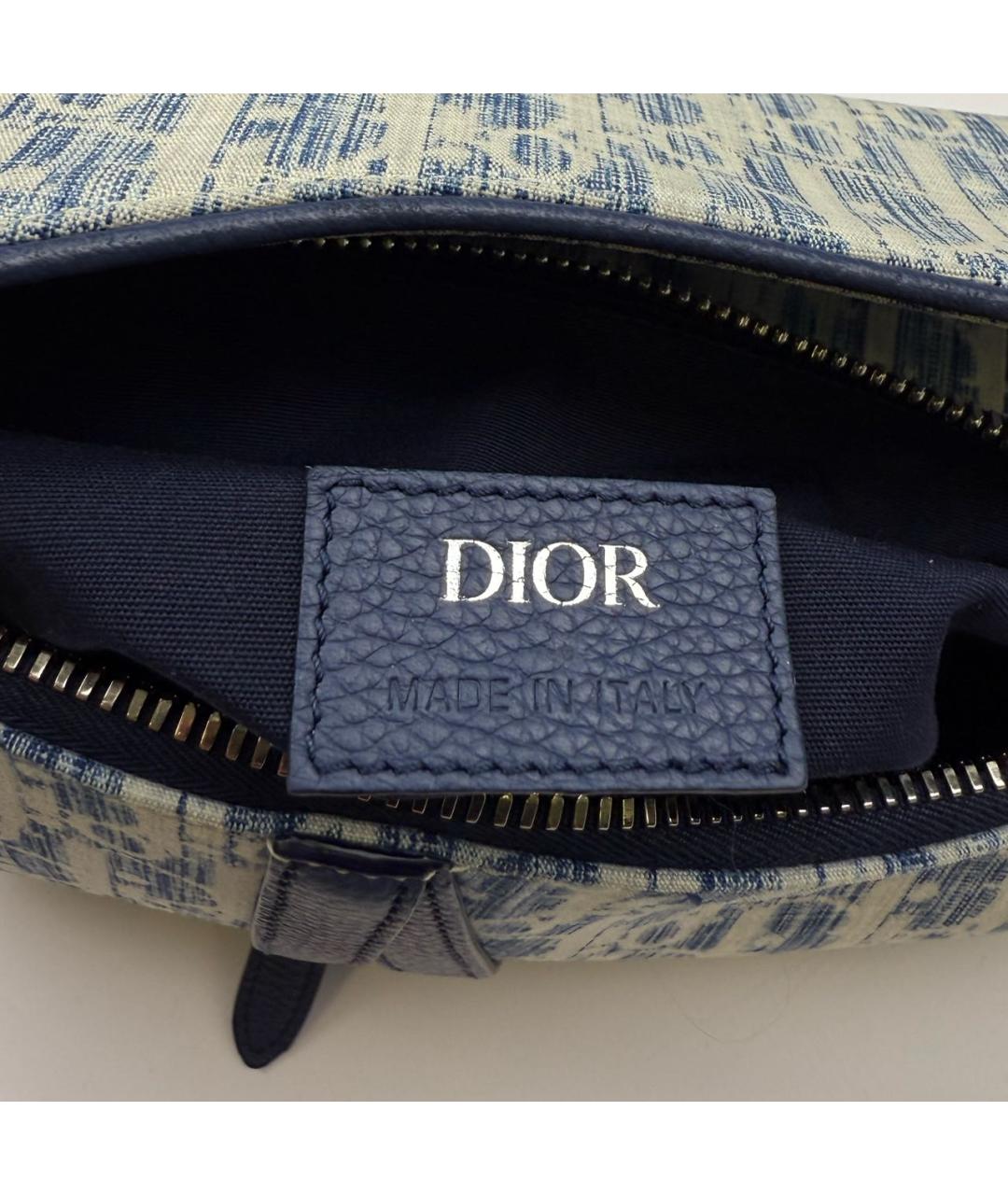 CHRISTIAN DIOR Голубая жаккардовая барсетка, фото 9