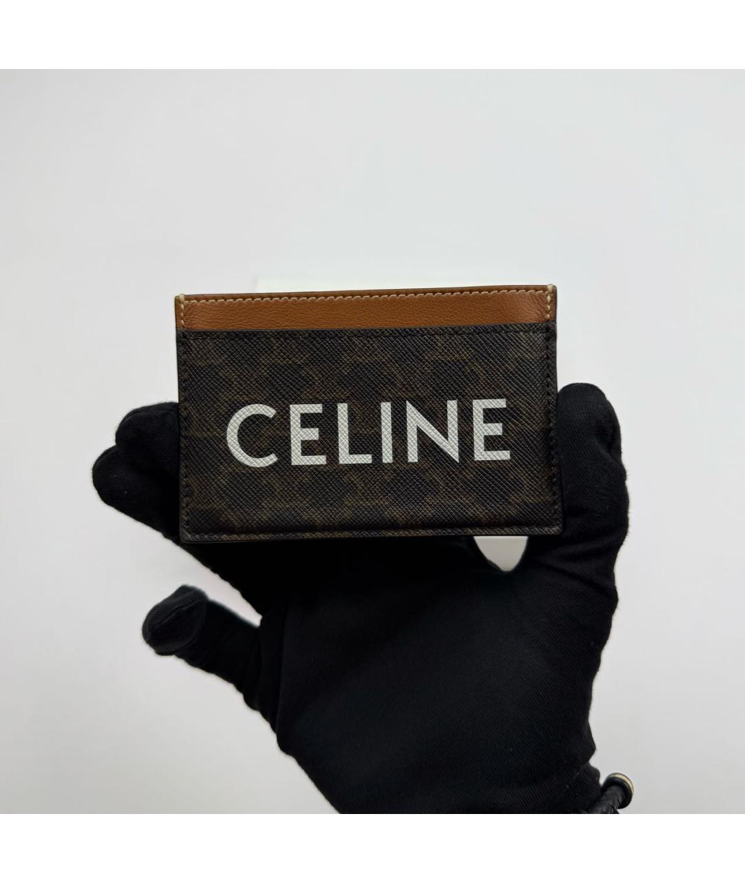CELINE Коричневый кожаный кардхолдер, фото 6