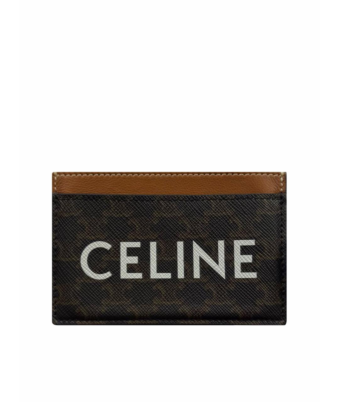 CELINE Коричневый кожаный кардхолдер, фото 1