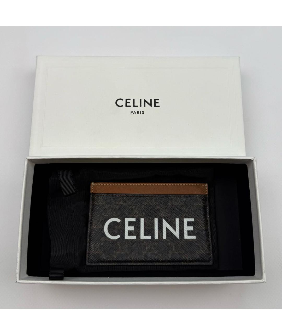 CELINE Коричневый кожаный кардхолдер, фото 3