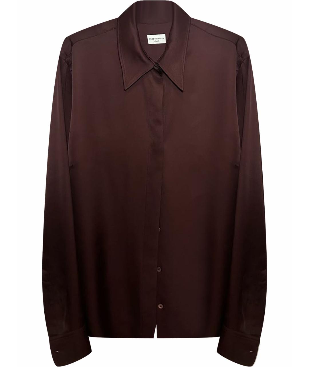 DRIES VAN NOTEN Бордовая вискозная рубашка, фото 1