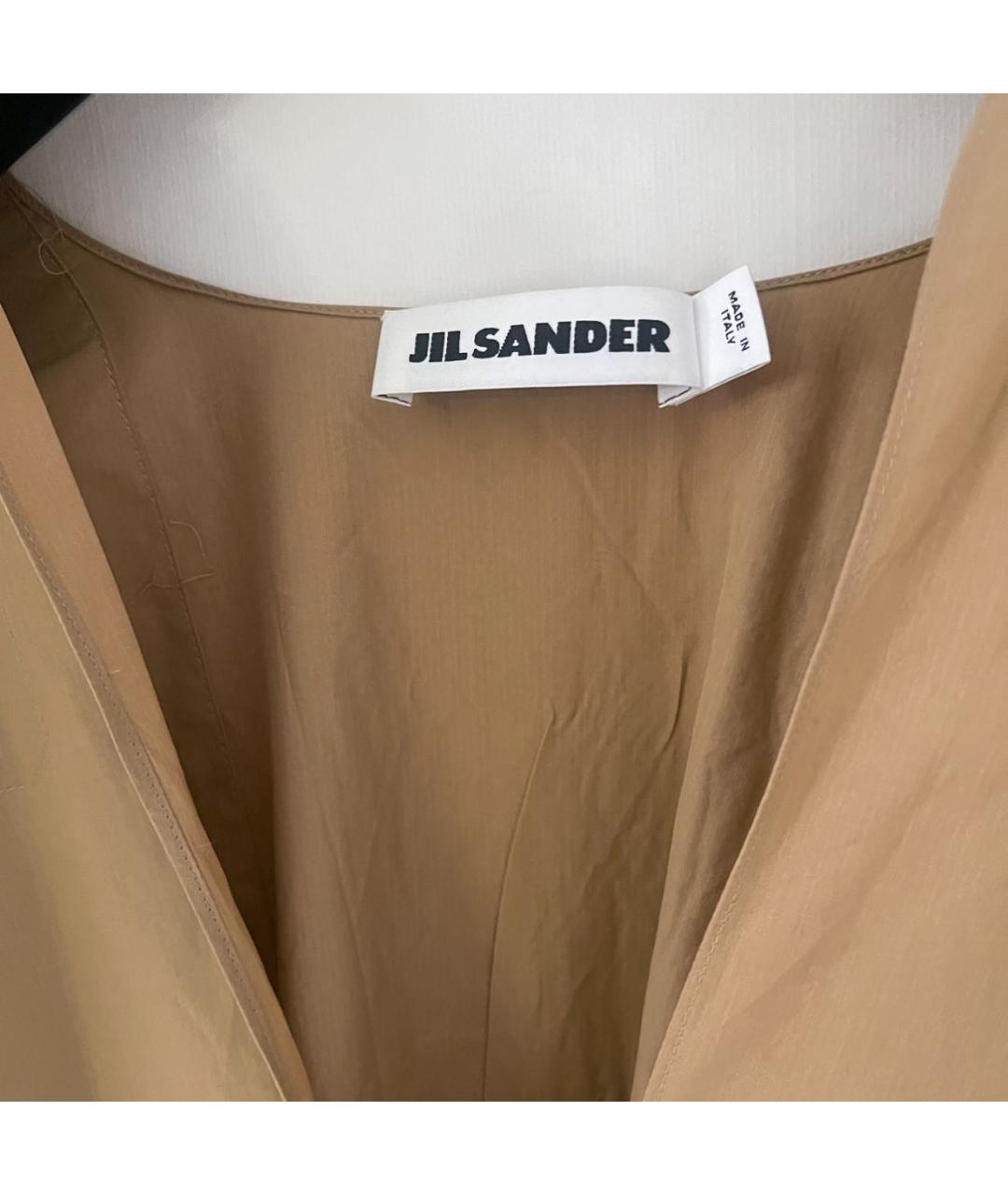 JIL SANDER Горчичное хлопковое повседневное платье, фото 4