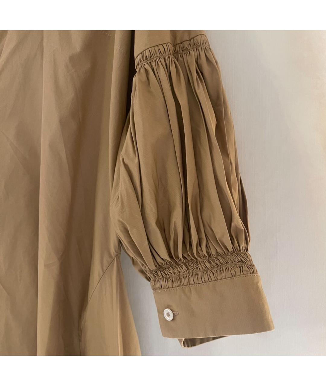 JIL SANDER Горчичное хлопковое повседневное платье, фото 3