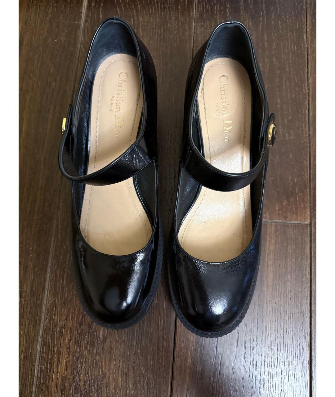 CHRISTIAN DIOR Черные кожаные туфли, фото 4