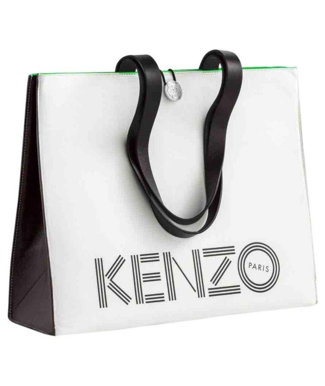 KENZO Белая кожаная сумка тоут, фото 1